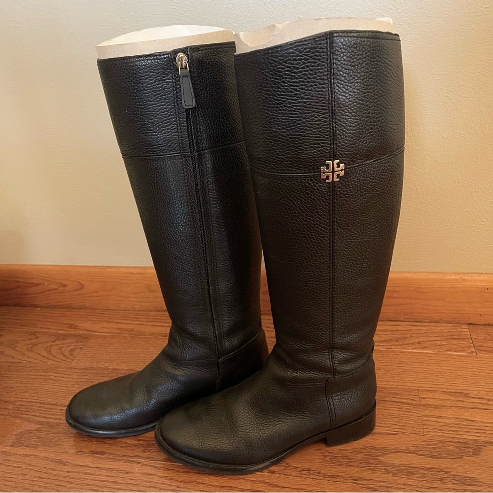 Tory Burch black leather riding boots
